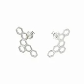 Kolczyki - Plastry miodu biale - kolczyki srebrne - miniaturka - grafika 1