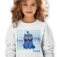 Bluzy dla dziewczynek - Bluza Dziecięca Biała CAT HUNTRIX Do Przedszkola K-pop Muzyka Wz - 140 cm - miniaturka - grafika 1