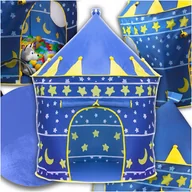 Namioty i tipi dla dzieci - NAMIOT DLA DZIECI PAŁAC ZAMEK DOMEK DUŻY NIEBIESKI PREZENT - miniaturka - grafika 1