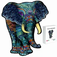 Puzzle - PUZZLE DREWNIANE DLA DZIECI DOROSŁYCH 128 ELEMENTÓW SŁOŃ PREZENT DLA DZIECI - miniaturka - grafika 1