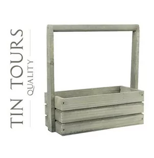 ZIELONA SKRZYNKA DREWNIANA Z PAŁĄKIEM 30x13x11/31 cm - Donice - miniaturka - grafika 1