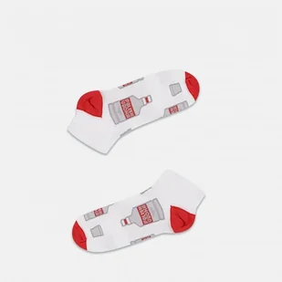 Skarpety (stopki) z motywem butelki wódki biało-czerwone - Skarpetki męskie - miniaturka - grafika 1