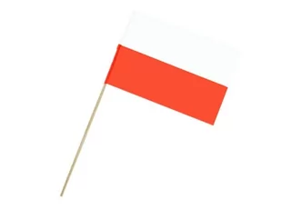 FLAGA POLSKA PATYK BIAŁO-CZERWONA 14x20cm - Gadżety dla kibiców - miniaturka - grafika 1