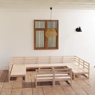 Meble ogrodowe - vidaXL 11-cz zestaw mebli wypoczynkowych do ogrodu drewno sosnowe 3076169 - miniaturka - grafika 1