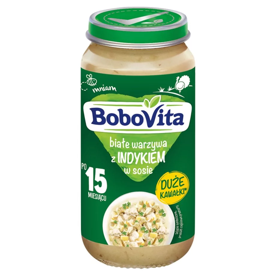 BoboVita - Białe warzywa z indykiem w sosie po 15 miesiącu