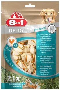 8IN1 1 Dental Delights Bones Xs Torebka 21Szt - Przysmaki dla psów - miniaturka - grafika 2
