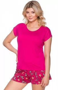 Piżamy damskie - 331 piżama damska, Kolor amarant-wzór, Rozmiar S, Lupoline - grafika 1