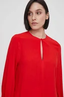 Bluzki damskie - Tommy Hilfiger bluzka damska kolor czerwony gładka - miniaturka - grafika 1