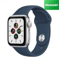 Smartwatch - Apple Watch SE 40mm GPS Aluminium w kolorze srebrnym z paskiem sportowym w kolorze błękitnej toni - miniaturka - grafika 1