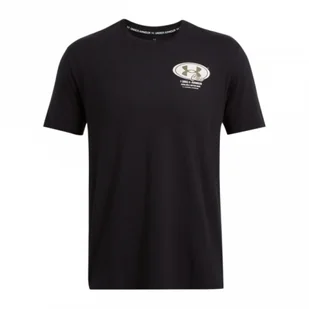 Męski t-shirt z nadrukiem Under Armour UA M Grounds Crew Hw Ss - czarny - UNDER ARMOUR - Koszulki sportowe męskie - miniaturka - grafika 1