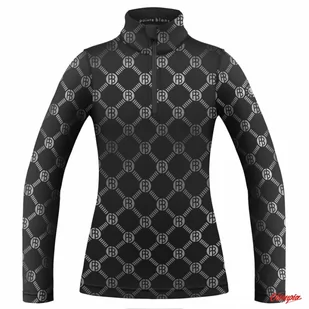 Damska Bluza Poivre Blanc Base Layer Monogram Black W23-1940 - Bluzy narciarskie - miniaturka - grafika 1
