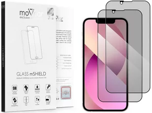 2 szt. | moVear 2.5D MAX privacy - Prywatyzujące szkło hartowane do Apple iPhone 13 Mini (5.4") na Cały Ekran | antySpy, do etui, fullGlue, 9H - Szkła hartowane na telefon - miniaturka - grafika 1