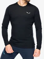 Bluzy sportowe męskie - Bluza termoaktywna Salewa Puez Dry Tee - black out - miniaturka - grafika 1
