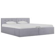 Łóżka - vidaXL Rama łóżka z podnośnikiem, jasnoszara, tkanina, 160 x 200 cm - miniaturka - grafika 1
