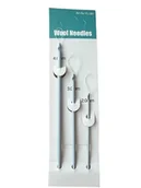 Pasmanteria - Igły dziewiarskie do wełny z pętelką zestaw 3 szt. 4mm, 3mm, 2mm aluminiowe - miniaturka - grafika 1