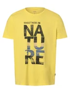 Koszulki męskie - Camel Active Koszulka męska Mężczyźni Bawełna żółty nadruk, M - miniaturka - grafika 1