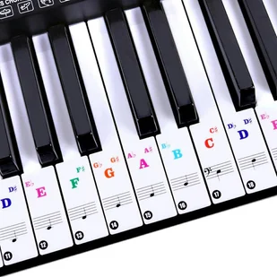 Naklejki do pianina i keyboardu do nauki gry na instrumencie 56 sztuk DA249 - Instrumenty muzyczne dla dzieci - miniaturka - grafika 1