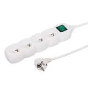 Przedłużacze i rozgałęźniki - Przedłużacz 4-gniazdowy 1,5 m biały z łącznikiem - miniaturka - grafika 1