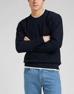 Swetry męskie - Lee Raglan Crew Knit Męski Sweter Klasyczny Logo Navy L83Pkh35-2Xl - miniaturka - grafika 1