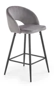 Taborety i hokery - Szary tapicerowany nowoczesny hoker z oparciem T4-P50 - miniaturka - grafika 1