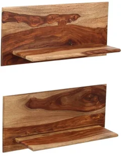 Zestaw drewnianych półek ściennych C8-T99 - Półki do salonu Zestaw drewnianych półek ściennych C8-T99 - Półki do salonu - miniaturka - grafika 1