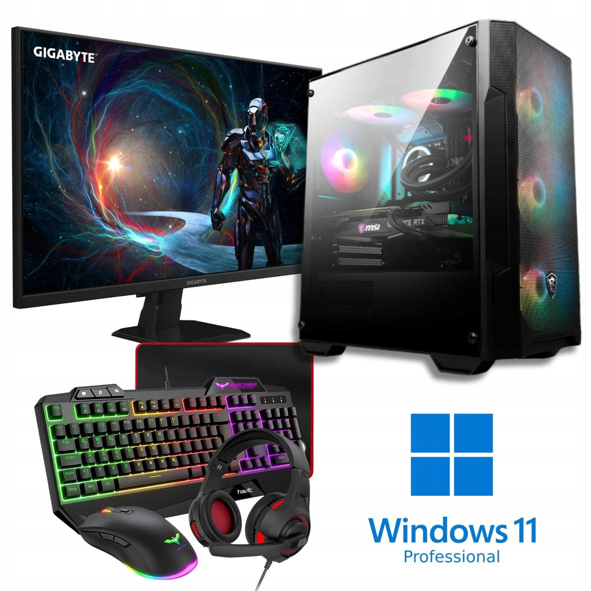 Komputer I5 10400 RTX 5060 16GB DDR4 512GB M2 Zestaw Gamingowy