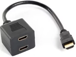 Lanberg Adapter HDMI-A (M) -> HDMI-A (F) x2 splitter 20cm AD-0019-BK - Adaptery i przejściówki - miniaturka - grafika 1