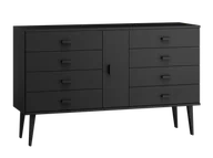 Komody - Komoda sosnowa drewniana Venuci nr4 155 cm 4s czarna - miniaturka - grafika 1