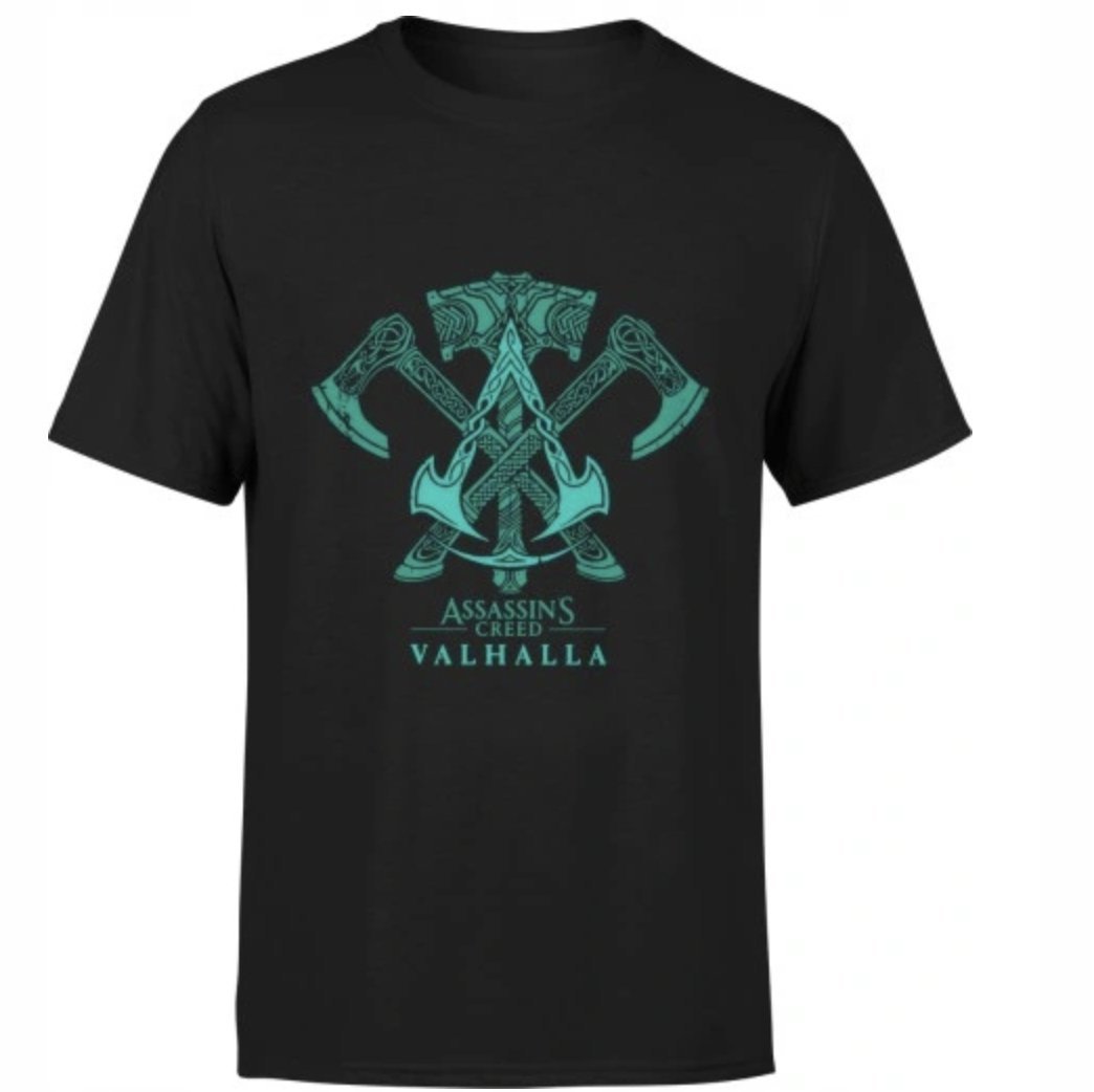 KOSZULKA Z NADRUKIEM MĘSKA ŚMIESZNA T-SHIRT Assassin's Creed Valhalla r. L