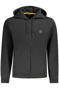 BOSS MĘSKA BLUZA Z ROZPINANYM NA ZAMEK CZARNA - Bluzy męskie - miniaturka - grafika 1