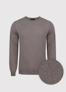 Swetry męskie - Brązowy sweter męski z wełny merino - miniaturka - grafika 1