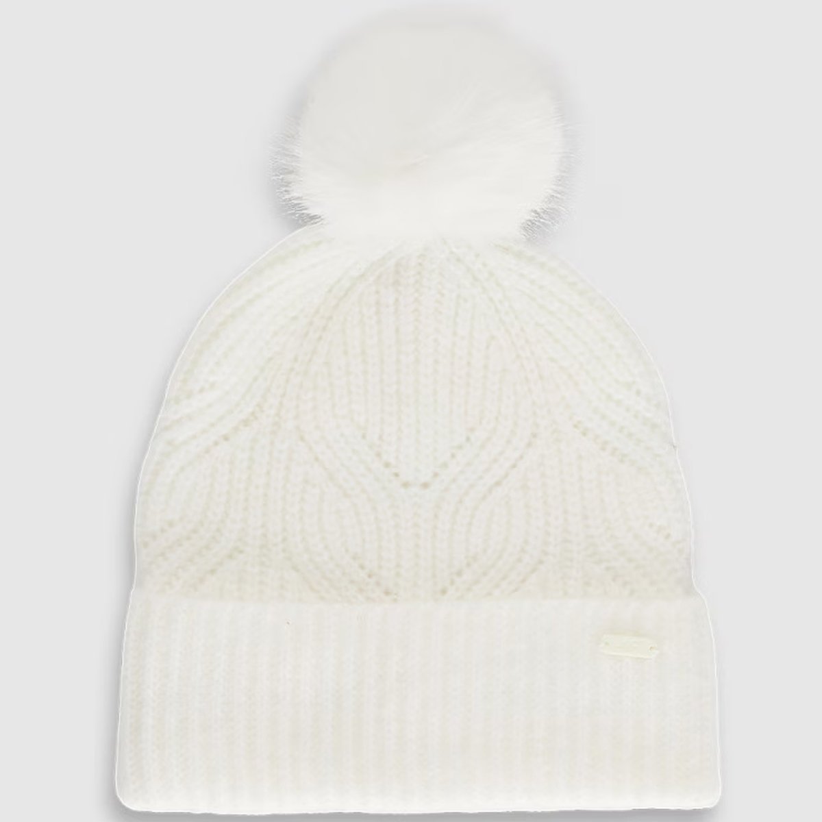 Czapka Dziewczęca 4F Z Pomponem Zimowa Ciepła Biała 4FJWAW25ACAPF648 Złamana biel One size