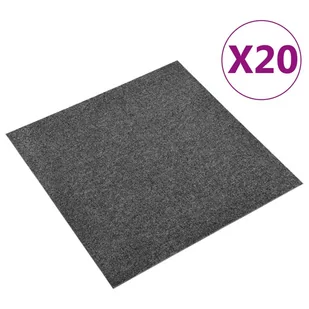 vidaXL Podłogowe płytki dywanowe, 20 szt., 5 m, 50x50 cm, antracytowe - Dywany - miniaturka - grafika 1