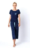 Piżamy damskie - Key wiskozowa piżama damska w gwiazdy LNS 764, Kolor granatowy, Rozmiar S, Key - Intymna - miniaturka - grafika 1