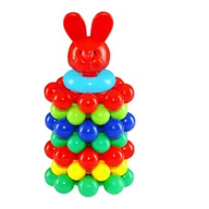 Zabawki interaktywne dla dzieci - UDLA NAJMŁODSZYCH KŁADANKA WIEŻA MAŁA KULKI - miniaturka - grafika 1