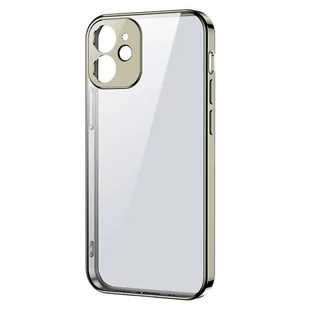 Joyroom New Beauty Series ultra cienkie przezroczyste etui z metaliczną ramką do iPhone 12 Pro złoty (JR-BP743) - Etui i futerały do telefonów - miniaturka - grafika 1