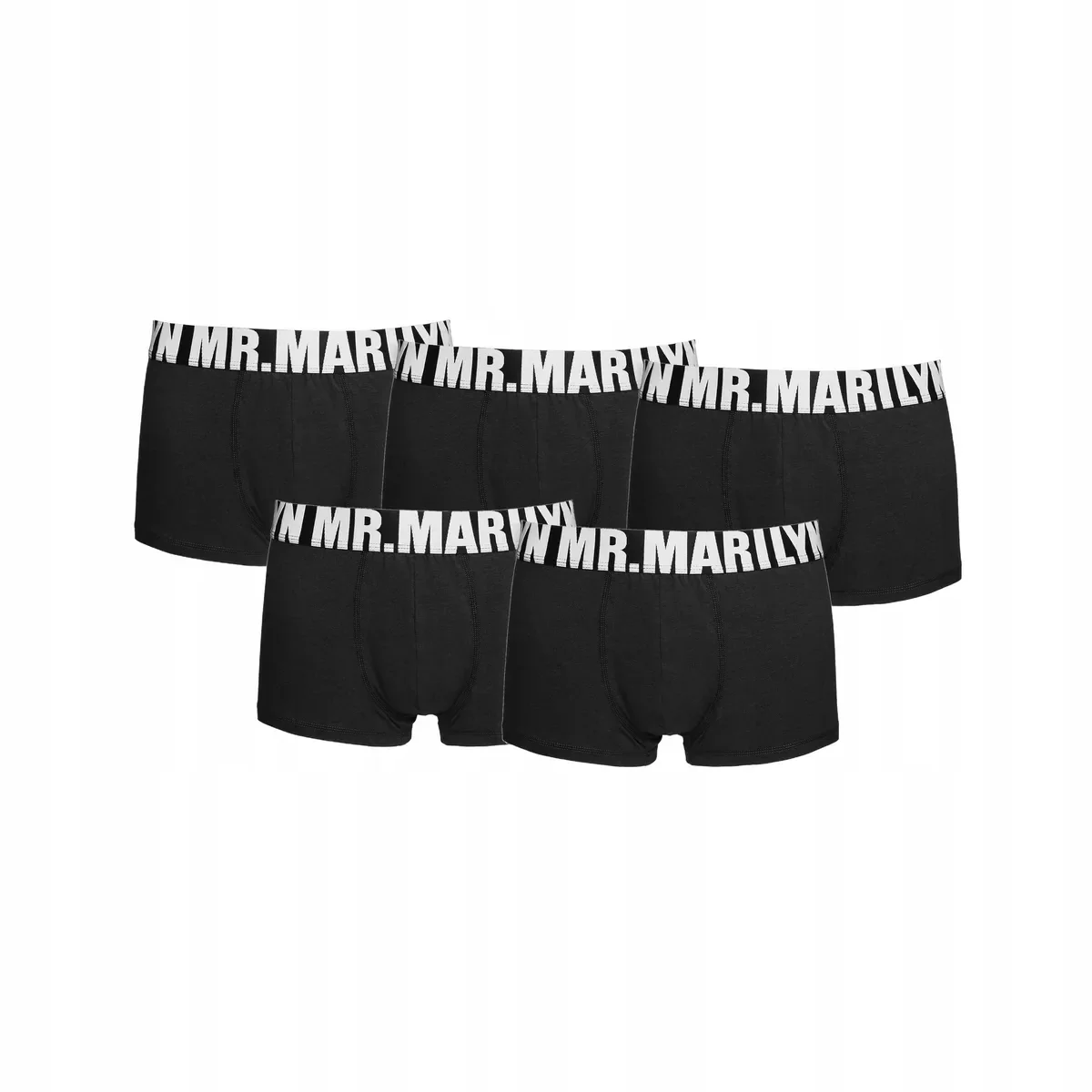 5-PAK Bokserki męskie bawełniane klasyczne czarne Letters Boxer Marilyn M
