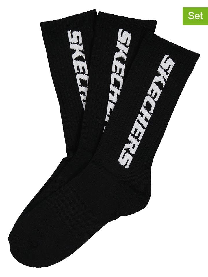 Skechers Skarpety (3 pary) w kolorze czarnym