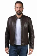 Kurtki męskie - Męska kurtka skórzana PABLO d brown (XL) - David Ryan - miniaturka - grafika 1