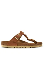 Klapki i japonki damskie - Birkenstock Japonki Gizeh Braided 1021336 Brązowy - miniaturka - grafika 1