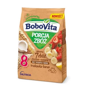 Bobovita Porcja Zbóż Kaszka mleczna 7 zbóż truskawka banan 210 g 5900852041112 - Kaszki dla dzieci - miniaturka - grafika 1