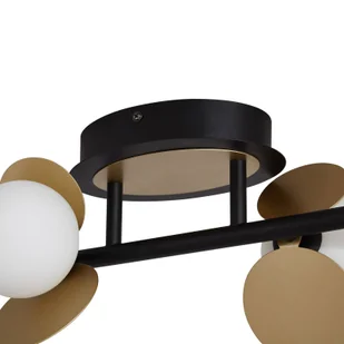 Lampa sufitowa LED Lucande Pallo, 4-punktowa, czarny/złoty, szkło - Lampy sufitowe - miniaturka - grafika 4