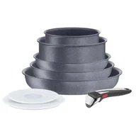 Zestawy garnków i patelni - Zestaw Patelni Tefal Ingenio Natural On 8 Sztuk Z Odpinaną Rączką Szary/Czarny - miniaturka - grafika 1