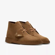 Botki męskie - stringate uomo clarks desert boot 26155481 cola suede - miniaturka - grafika 1