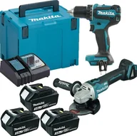 Zestawy elektronarzędzi - Zestaw elektronarzędzi MAKITA DLX2284J1, wiertarko-wkrętarka DDF485+szlifierka kątowa DGA504, 18 V, 3x3,0 Ah - miniaturka - grafika 1