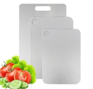 Deski do krojenia - DESKA DO KROJENIA ZE STALI NIERDZEWNEJ ZESTAW 3SZT. SOLIDNE METALOWE - miniaturka - grafika 1