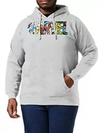 Bluzy męskie - Marvel Męska bluza z kapturem z logo, Szary (szary Marl Spo), XL - miniaturka - grafika 1