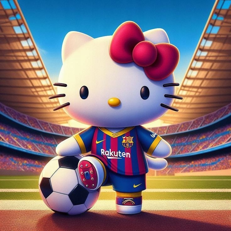 PUZZLE HELLO KITTY FC BARCELONA A3 252 el z Nadrukiem + IMIĘ #159