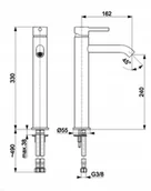 Baterie umywalkowe - KFA bateria umywalkowa nablatowa Moza, miedź szczotkowana PVD 5032-612-34 - miniaturka - grafika 1