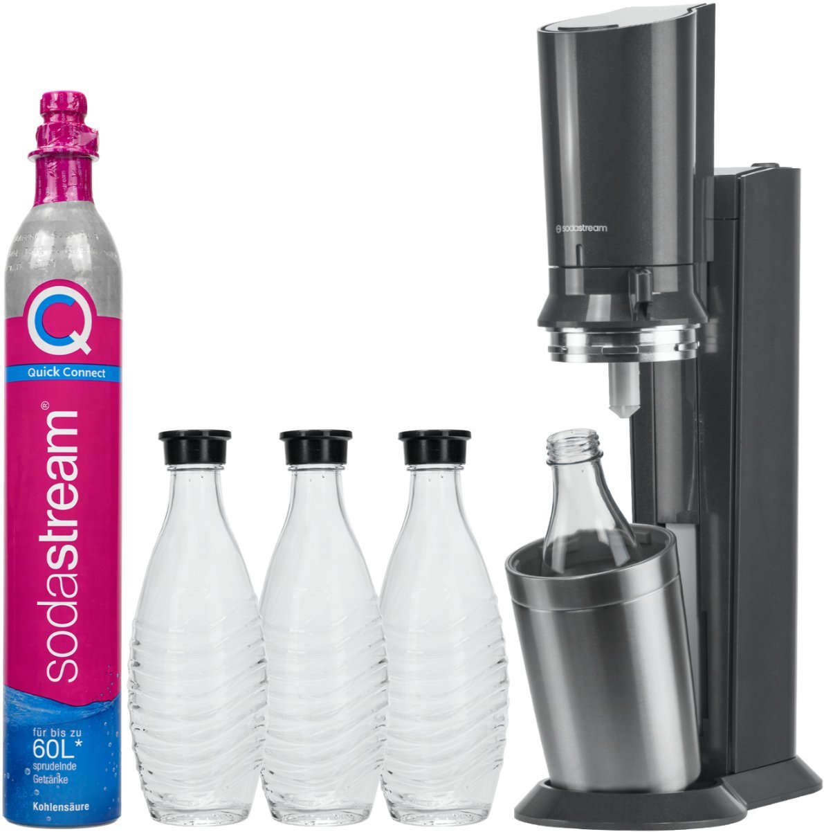 Saturator Sodastream Crystal 3.0 + 3 butelki + gaz Czarny